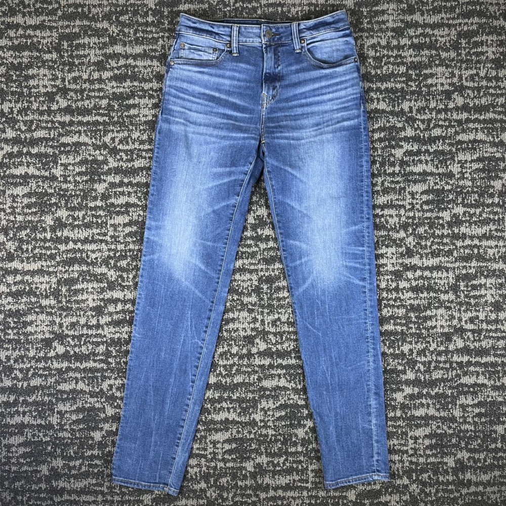 American Eagle Jeans Mens 30x34 Blue Cozy Airflex Slim Fit Medium Wash Whiskered